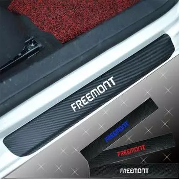 4 шт. виниловая наклейка из углеродного волокна, защита порога автомобиля, накладка для Fiat Freemont, автомобильные аксессуары синий