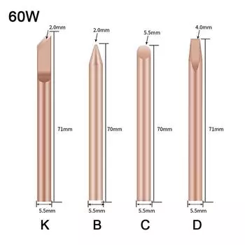 4 шт. внешнее термопаяльное жало BCDK, паяльная головка из чистой меди, 30 Вт, 40 Вт, 60 Вт, сменный наконечник, инструменты для ремонта сварщика