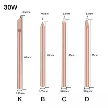 4 шт. внешнее термопаяльное жало BCDK, паяльная головка из чистой меди, 30 Вт, 40 Вт, 60 Вт, сменный наконечник, инструменты для ремонта сварщика