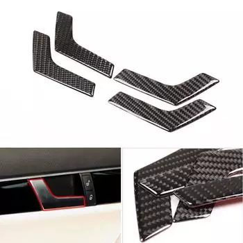 4 шт., внутренняя ручка двери автомобиля, панель для Mercedes-Benz C Class W204 2005-2012, декоративная рамка из углеродного волокна, внутренняя крышка