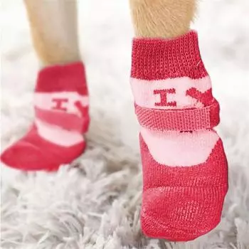 4 шт. водонепроницаемая обувь для домашних животных противоскользящие пинетки для защиты лап для прогулок зимой XL красный
