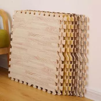 4 шт. водонепроницаемый пенопластовый коврик-головоломка из пеноматериала EVA, напольный коврик, ковер, коврик-головоломка с деревянным зерном, уменьшает шум белый