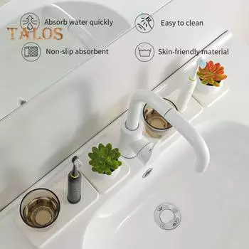 4 шт. водопоглощающий каменный поднос, мгновенно высыхающий, подставка под раковину, кухонная губка, подставка для мыла и зубных щеток для ванной комнаты, столешница темно-серого