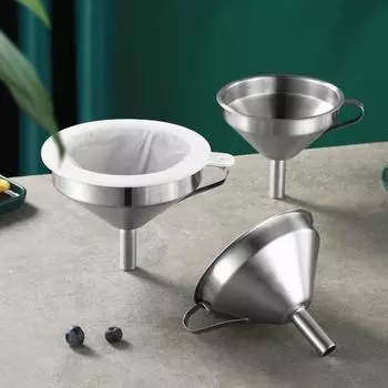 4 шт. воронка из нержавеющей стали с ручкой 200 мелкоячеистый фильтр щетка для чистки жидкого масла воронка для варенья сито кухонные принадлежности Sets
