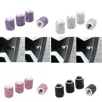 4 шт. воздушный клапан для шин, черный орнамент для стайлинга автомобиля, фиолетовый розовый