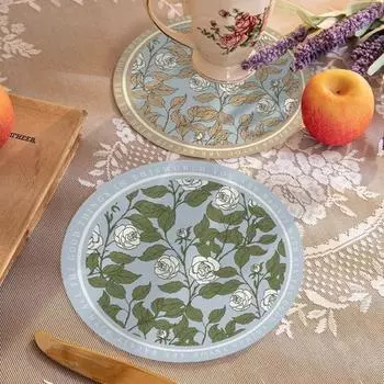 4 шт. впитывающий термостойкий нескользящий коврик для чашек с цветочным принтом, легко чистящийся, для украшения дома и кухни