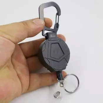 4 шт. выдвижной брелок с пружинным механизмом держатель для бейджа прочная легко вытягиваемая пряжка карабин стальной шнур ключ