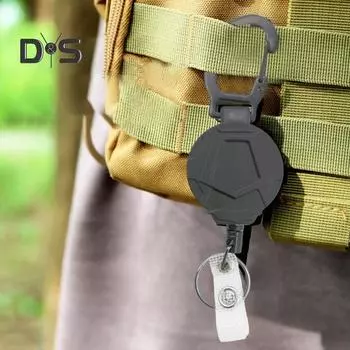 4 шт. выдвижной брелок с пружинным механизмом держатель для бейджа прочная легко вытягиваемая пряжка карабин стальной шнур катушка для ключей 4pcs