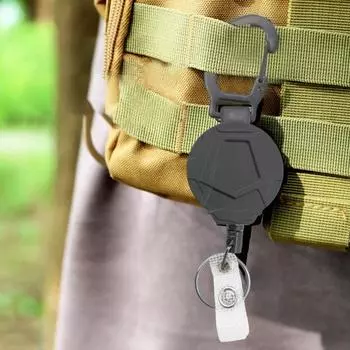 4 шт. выдвижной брелок с пружинным механизмом держатель для бейджа прочная легко вытягиваемая пряжка карабин стальной шнур катушка для ключей 4pcs