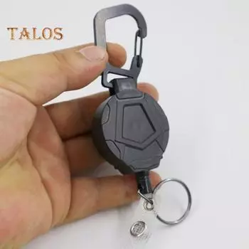 4 шт. выдвижной брелок с пружинным механизмом держатель для бейджа прочная легко вытягиваемая пряжка карабин стальной шнур катушка для ключей 4pcs