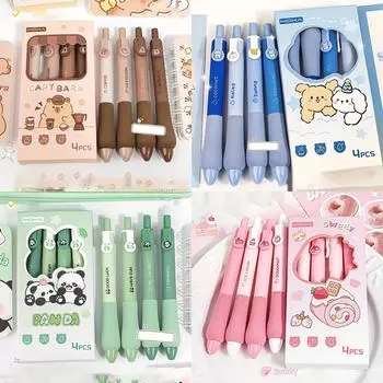 4 шт. выдвижных шариковых ручки, удобный чехол из губки, симпатичные гелевые ручки, подходят для студентов и использования в офисе