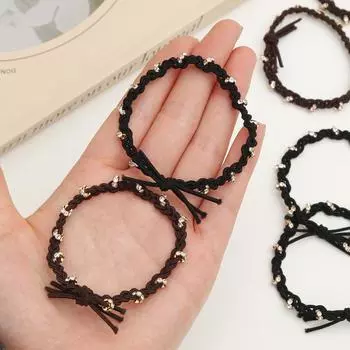 4 шт. высокоэластичная прочная повязка на голову со стразами, кольцо для волос, модный головной убор для девочек, резинка для волос, аксессуары для волос коричневый