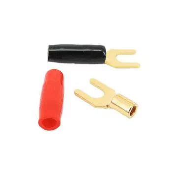 4 шт. Y-образный разъем типа «банан», позолоченный камертон, разъем типа «банан», беспаечный разъем для кабеля динамика, разъем питания
