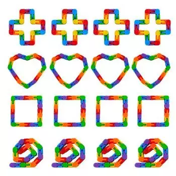 4 шт. Забавная игрушка-трекер для снятия стресса и беспокойства, обучающая радужный шарнирный трек для детей, подростков и взрослых, сенсорная игрушка, наполнитель для подарочного мешка, сувениры для вечеринок