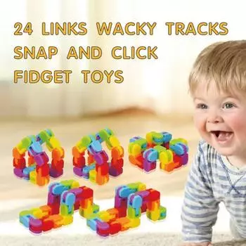 4 шт. Забавная игрушка-трекер для снятия стресса и беспокойства, обучающая радужный шарнирный трек для детей, подростков и взрослых, сенсорная игрушка, наполнитель для подарочного мешка, сувениры для вечеринок A