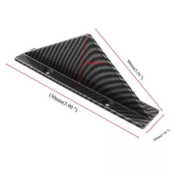 4 шт. задний бампер автомобиля плавник акулы треугольные спойлеры универсальный плоский стиль из углеродного волокна Black Flat Style