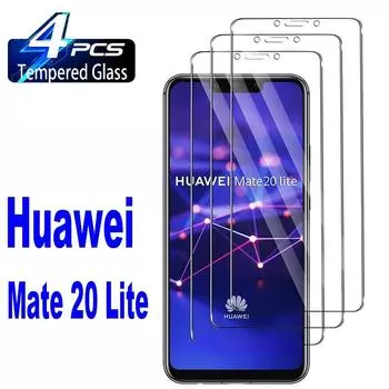4 шт. закаленное стекло для Huawei Mate 20 Lite защитная пленка для экрана Huawei P20 Lite чистый
