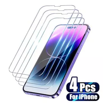 4 шт. закаленное стекло для iPhone 14 13 12 11 Pro Max XR X XS Защитная пленка для экрана iPhone 12 13 Mini 6 7 8 14 Plus Se 2022 стекло iphone 11 чистый