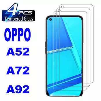 4 шт. закаленное стекло для OPPO A52 A72 A92 защитное стекло для экрана For F21 Pro 5G чистый