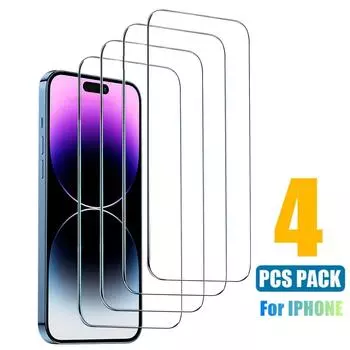 4 шт. закаленное защитное стекло для IPhone 14 13 12 11 Pro Max мини-защита экрана для IPhone 14 Plus X XR XS 7 8 6 5 SE 2 Стекло iPhone 11 чистый