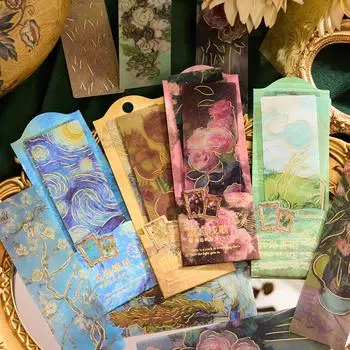 4 шт. закладки из ПВХ серии Dream Land для книг с золотым тиснением, цветочные маркеры для страниц, уникальные для чтения