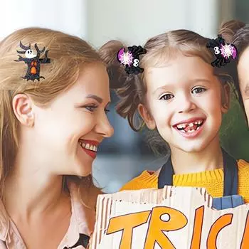 4 шт. заколка для волос на Хэллоуин, симпатичное украшение для вечеринки, детские аксессуары для волос на Хэллоуин, заколка для волос в виде тыквы