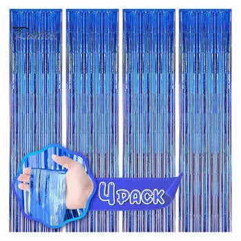 4 шт., занавеска от дождя, легкие многоразовые блестящие занавески с бахромой для вечеринок, дней рождения, торжеств чёрный