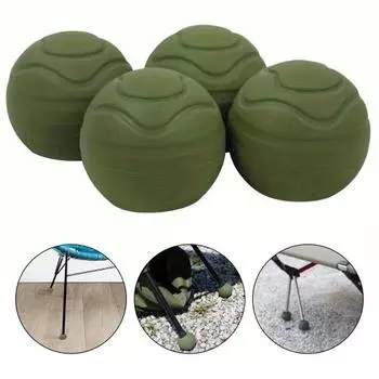 4 шт., защита для ног для походного стула, мебельные колпачки для ножек, износостойкие, стабильные, нескользящие, простые в установке чехлы для ножек стула чёрный