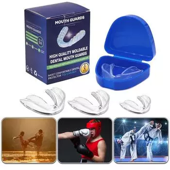 4 шт. защита зубов EVA антискрежетающая защита для рта прозрачная спортивная капа останавливает бруксизм при стискивании зубов ночью