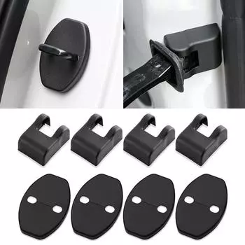 4 шт., защитная крышка для дверного замка автомобиля + 4 шт., защитный чехол для дверного замка для Skoda Fabia Superb Yeti Octavia A7, автомобильные аксессуары