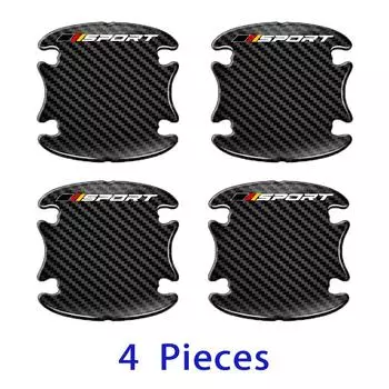 4 шт., защитная наклейка на дверную ручку автомобиля из углеродного волокна для Adi BMW Mercedes Benz для VW Ford, защитная пленка для чашки двери автомобиля