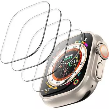 4 шт. защитная пленка из закаленного стекла для iWatch Apple Watch Ultra 2 2023 49 мм 49 мм защитная пленка аксессуары для защиты экрана 49mm чистый