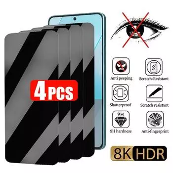 4 шт. защитное стекло для Redmi Note 12 11 Pro Plus 5G 10C 9A 9C антишпионская защитная пленка для экрана Redmi Note 10 9 8 7 Pro 11S 10S 9S Redmi Note7