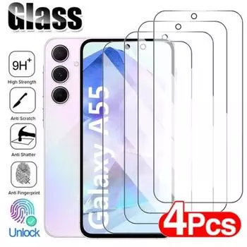 4 шт. защитное закаленное стекло для экрана Samsung Galaxy S20 S21 S23 FE A51 A52 A53 A54 A55 A33 A73 A13 A14 A15 защитное стекло For Samsung A12 чистый