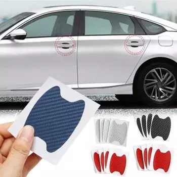 4 шт. защитной пленки для дверных ручек автомобиля, наклейки из углеродного волокна, устойчивые к царапинам покрытия, защитная пленка для ручек, наклейка на автомобиль, наклейка на автомобиль чёрный