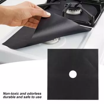 4 шт., защитные чехлы для газовой плиты, антипригарный защитный коврик для масла серебряный