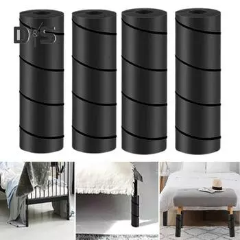 4 шт. Защитные накладки на ножки кровати, предотвращающие столкновения, подушки для ножек стола, жесткие защитные накладки на ножки мебели, конструкция из резьбы, без клея, простая установка стула чёрный