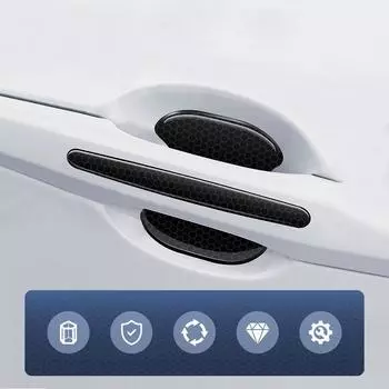 4 шт. Защитные полоски для дверных ручек автомобиля, наклейки для предотвращения столкновений, защитные полоски, наклейка, внешние аксессуары для автомобиля