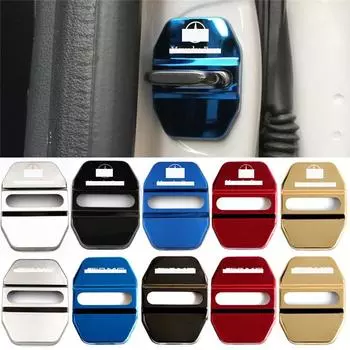 4 шт., защитный чехол для дверного замка автомобиля, универсальный для 90% модели 304, крышка дверного замка из нержавеющей стали, декоративная крышка silver A-MG