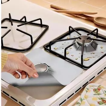 4 шт. защитный чехол для плиты, защитный чехол для газовой плиты, защитный чехол для горелки плиты, кухонные принадлежности, коврик, чехол для плиты чёрный
