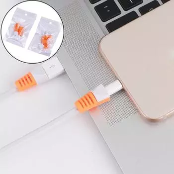 4 шт. защитный чехол для телефона USB-кабель для зарядного устройства шнур провод оранжевый