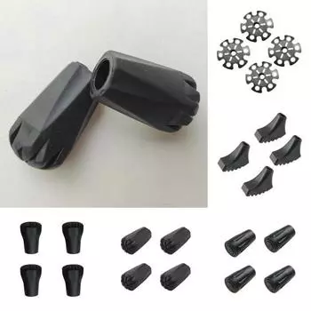 4 шт., защитный чехол для трости, защита от трещин, утолщенный, противоскользящий, резиновый, держатель для снега, снежинки, защитный чехол, товары для пешего туризма E