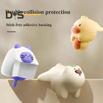 4 шт. Защитный уголок для мебели в виде животных, защита от столкновений, для детей, мягкий самоклеящийся ПВХ, для стола, в виде медведя, кошки, утки, с острыми краями Bear