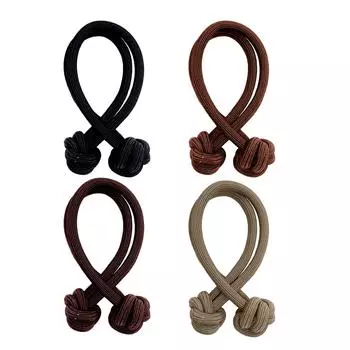 4 шт. Завязки для волос с узлом, Высокоэластичные резинки для волос, Однотонные кольца для волос, Прочные держатели для хвостика, Аксессуары для волос для женщин