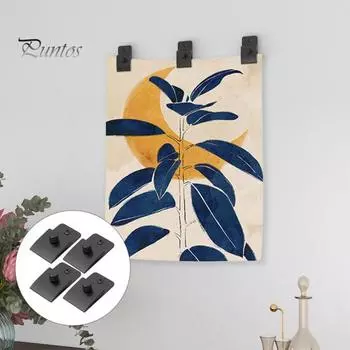 4 шт. зажим для гобелена металлические зажимы для подвешивания ковров с винтами простая установка настенные подвесы зажим для одеял гобелены чёрный