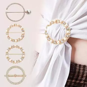 4 шт. зажим для кольца рубашки женские зажимы для галстука шарфа с искусственным жемчугом стразы пряжка на талии