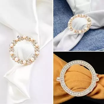 4 шт. зажим для кольца рубашки женские зажимы для галстука шарфа с искусственным жемчугом и стразами