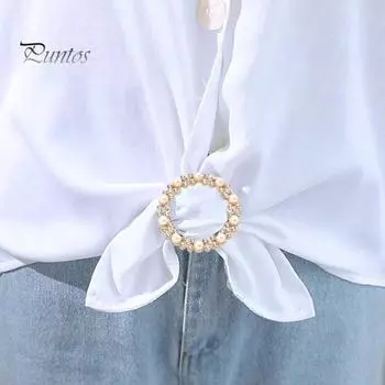 4 шт. зажим для кольца рубашки, женские зажимы для галстука и шарфа с искусственным жемчугом и стразами, пряжка на талии, зажим для затягивания одежды для платья, кардигана, шали 4A