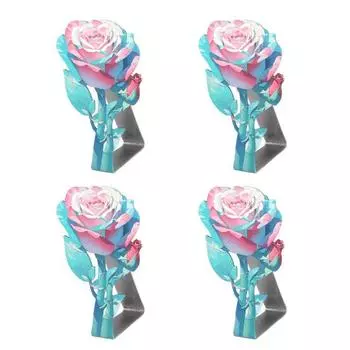 4 шт. Зажим для скатерти из нержавеющей стали «Роза» Нескользящий для помещений и улицы Свадебная вечеринка Пикник Кемпинг Держатель для скатерти Фиксирующий зажим