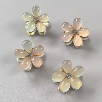 4 шт. Зажим-краб для волос в виде цветка, маленький, для густых тонких волос, аксессуары для женщин